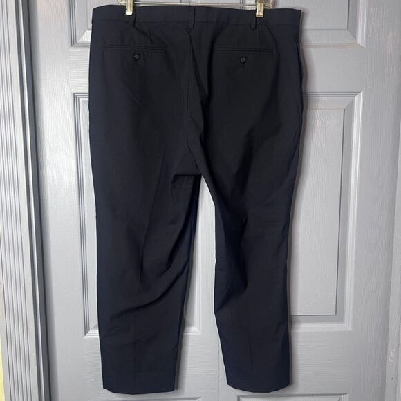 Michael Kors Navy Blue Flat Front Creased Straight Leg Dress Pant Trouser 40/26* - Picture 3 of 10